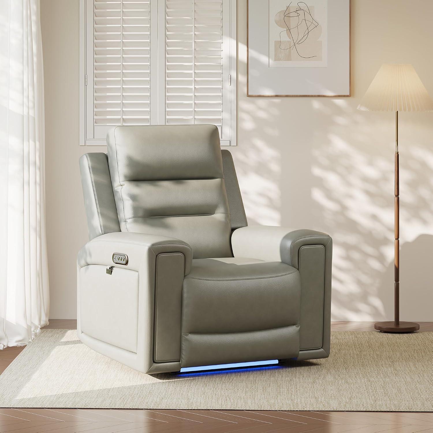 Home Cinema Chairs - Fotel rozkładany z potrójnym napędem, skórzana